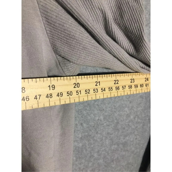 Womens Fabletics Cardigan Grey Open Front Cotton Blend Asymmetrical Hem - Picture 3 of 5